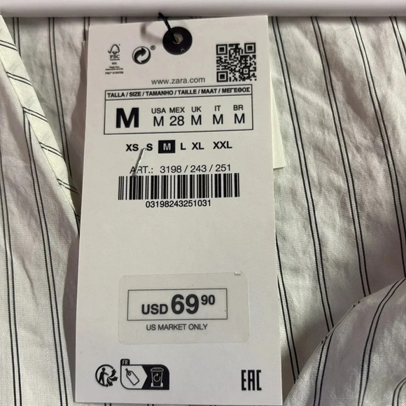 Zara White and Gray Striped Maxi Dress - Picture 5 of 6